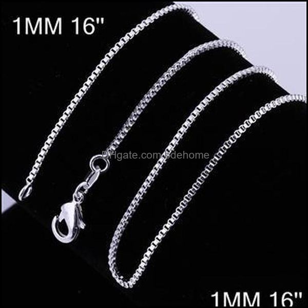 Ketten Halsketten Anhänger Schmuck 925 Sterling Silber 1mm Box Kette Halskette 16
