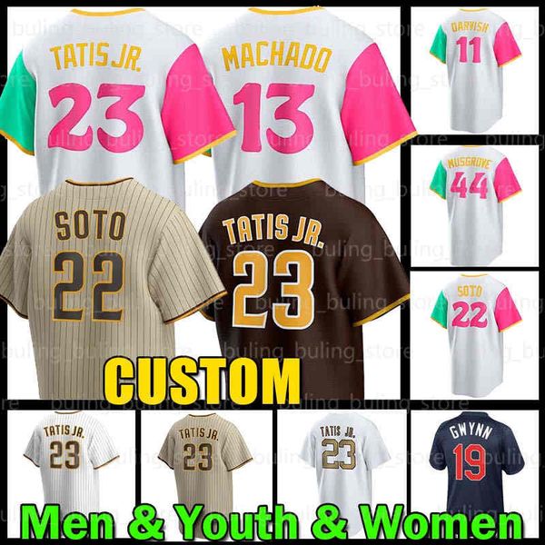 

23 fernando tatis jr. baseball jersey san diego 22 juan soto 13 manny machado padres jake cronenworth 44 joe musgrove yu darvish ha-seong ki, Blue;black
