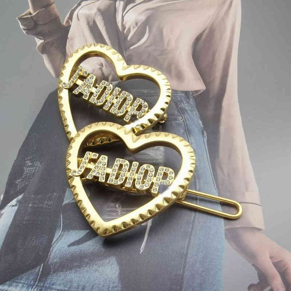 

2022 factory wholesale new version light luxury love simple sense brooch hairpin hair accessories senior women's dijia zy8p, Golden;silver