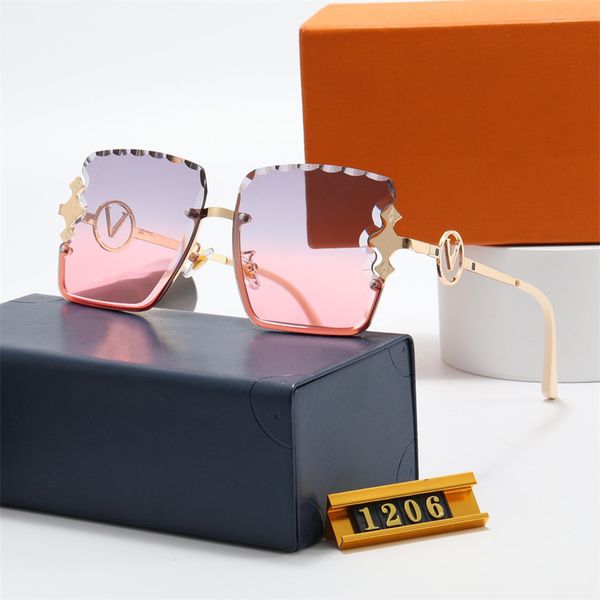 

designers sunglasses womens sunglasses fashion brand mens glasses rimless luxury cycling anti-reflective material with box, White;black