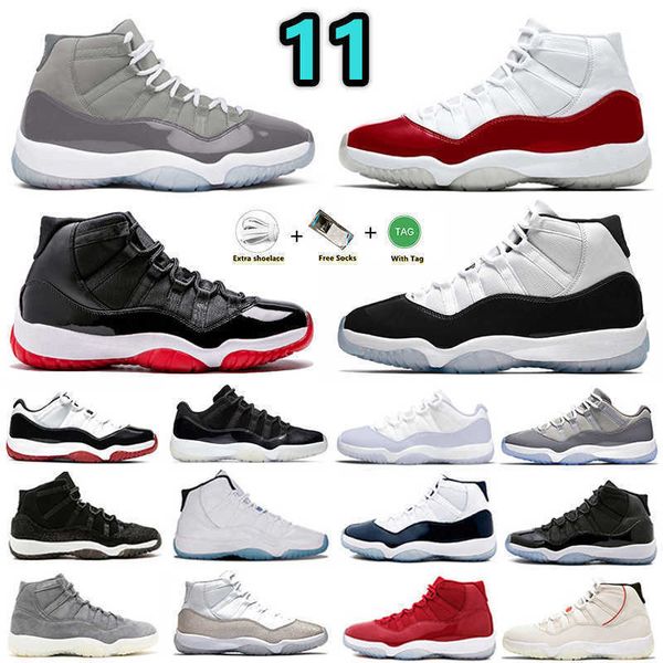 

11 11s mens basketball shoes cool grey cap and gown gym red legend blue space jam unc jubilee bred cherry concord 72- pure violet low men, Black