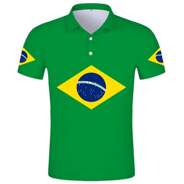 Brasil camisa polo nome personalizado grátis sutiã país polo camisa portugal br bandeira portuguesa impressão po brasil federativa roupas diy 220702