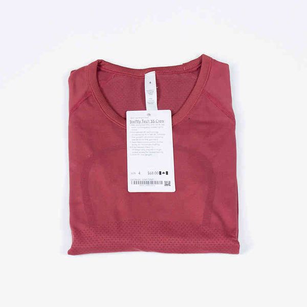 

classic brand lulu high elastics t shirts yoga shirt long sleeve quick dry breathable workout push-up gym t-shirt fitness tees lu tshirts v, White