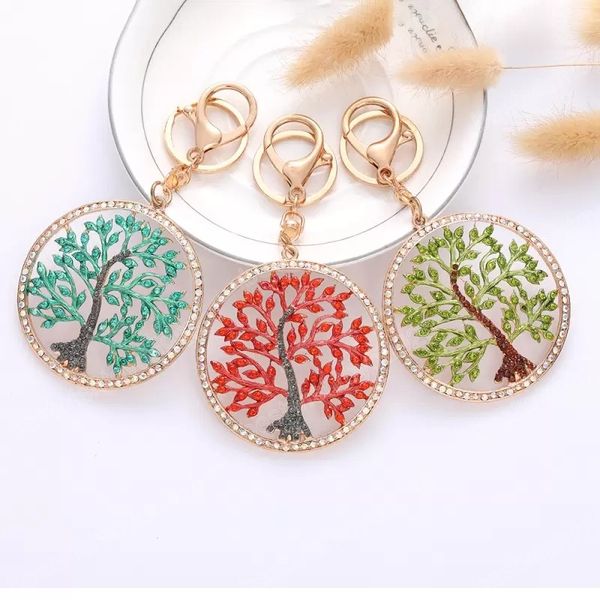 

fashion round hollowed lifetree keychain creativity gift key chain, Silver