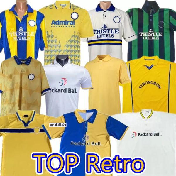 

hasselbaink leeds retro soccer jerseys united 1972 78 89 90 91 92 93 95 96 97 98 99 00 01 02 classic football shirt smith kewell hopkin batt, Black;yellow