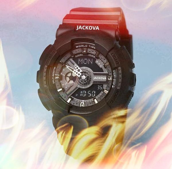 Beliebte Iced Out Sport Quarz Herren Damen Digitaluhr Weltzeit LED Kaltlicht Dual Display Limited Edition Paare Hochzeitstag Damen Geschenk Armbanduhr