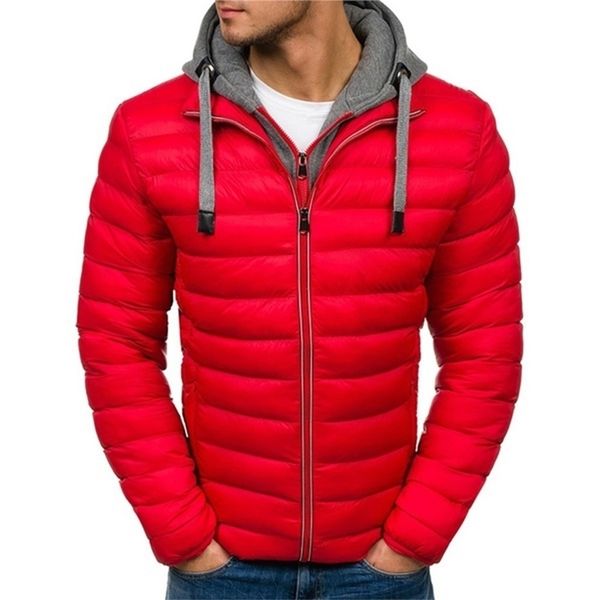 

zogaa mens winter jackets and coats casual fashion men clothes 14 colors men winter jacket plus size s-xxxl hooded parka men 201201, Black
