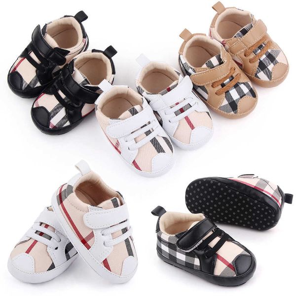 Jungen Mädchen Erste Neugeborene Wanderer Weiche Sohle Plaid Baby Schuhe Kleinkinder Rutschfeste Freizeitschuhe Designer Turnschuhe 0 18 Monate