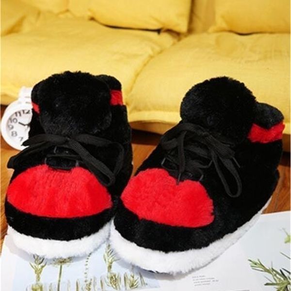 

women slipper sneakers winter warm shoes bread fat slippers cute lovers slides slip on fashion y200628, Black