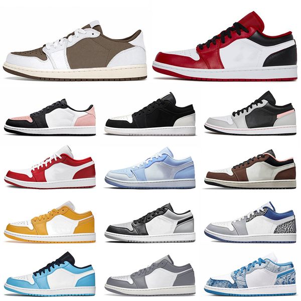 

1 washed denim low basketballs shoes jumpman 1s bronze eclipse men trainer women sneakers 36-46