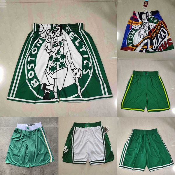 

boston''celtics''men throwback basketball shorts pocket, Black