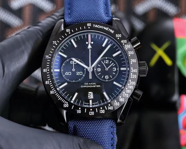 

2022 new darkmoon series mens vk timer quartz movement watch super fashion men's watch moonswatch designer, Slivery;brown