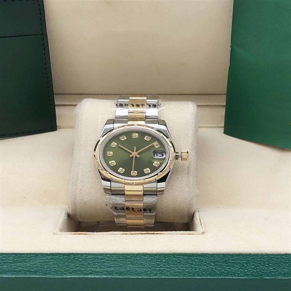 

31mm datejust mens watch crystal case automatic mechanical watches silver gold stainless steel strap bracelets man's business230f, Slivery;brown