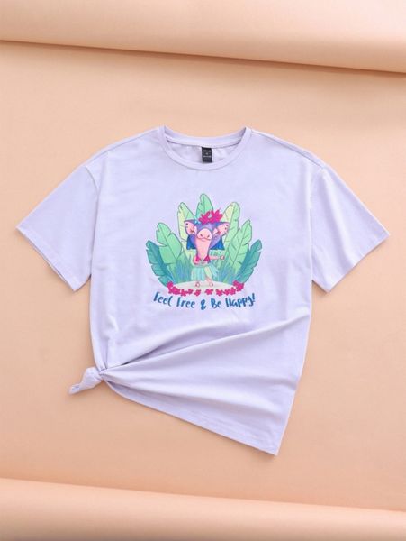 

x n2m norella monsalve slogan & cartoon graphic tee y95m#, White