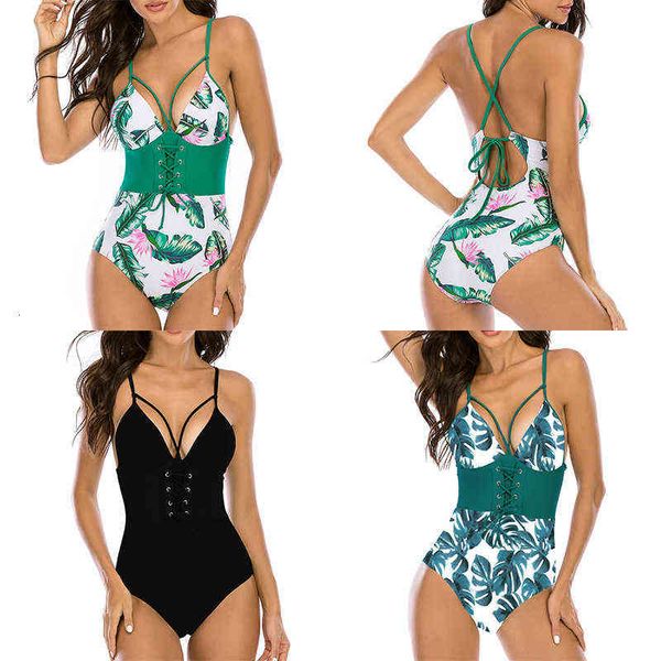 

swimsuit strap one-piece style big chest s-x neck bikini swimsuit, White;black