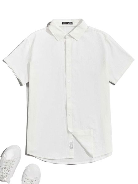 

men solid collared shirt k2jk#, White;black