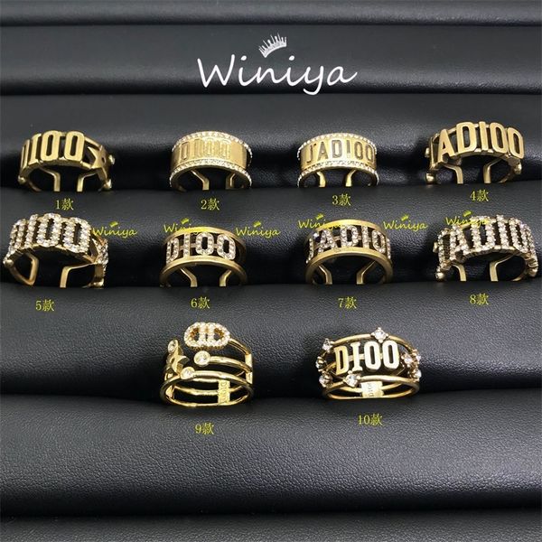 

20% off jewelry the new d's new brass letter inlaid diamond ring, Silver