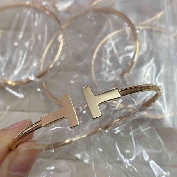 

i9rg high edition t home double t bracelet s925 sterling silver plated 18k gold diamond inlaid white shell double t bracelet ring elastic op, Black