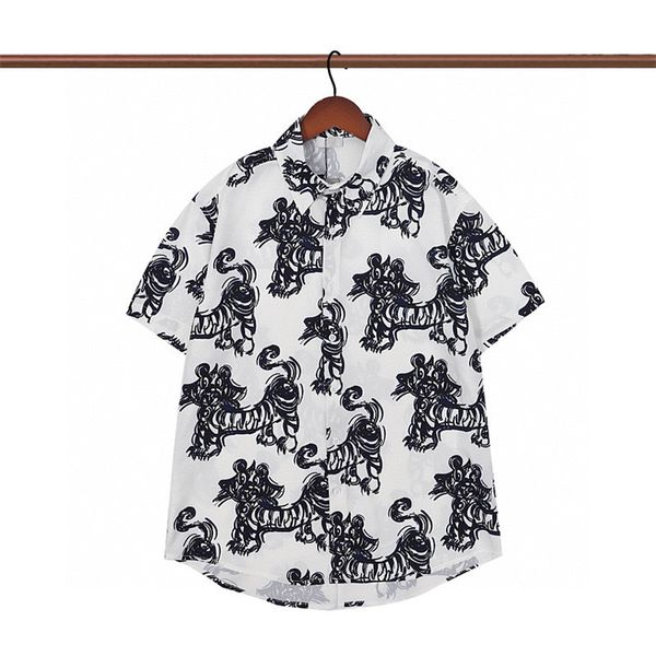 

european and american fashion men's shirts designers luxury new classic medusa court letters printing a variety of style trend loose le, White;black