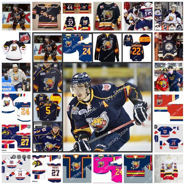 2022 Özel Ohl Barrie Colts Dikişli Hokey Jersey 55 Brandt Clarke 22 Luke Bignell 19 Jason Willms 10 Justin Murray 27 Cordell James 10 Joseph Blandisi 5 Aaron Ekblad