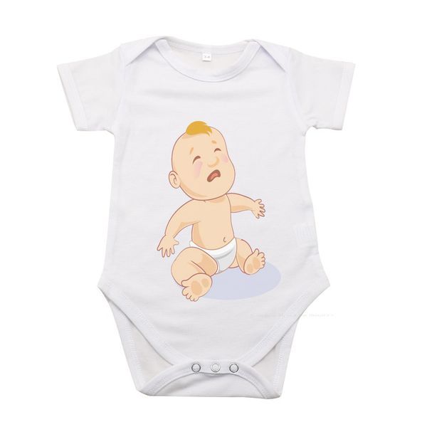 Сублимационные боди Baby Bodysuits белый домашний текстильные пробелы 100% полиэстер детская ткань с коротким рукавом ползющий костюм для новорожденного мягкого и удобного