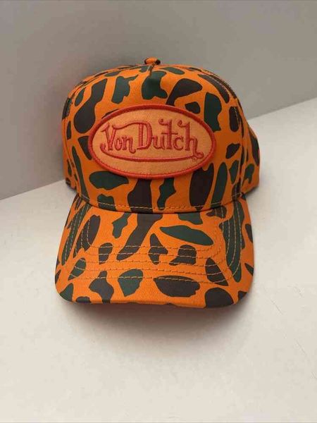 

orange and black camouflage trucker hat, Silver