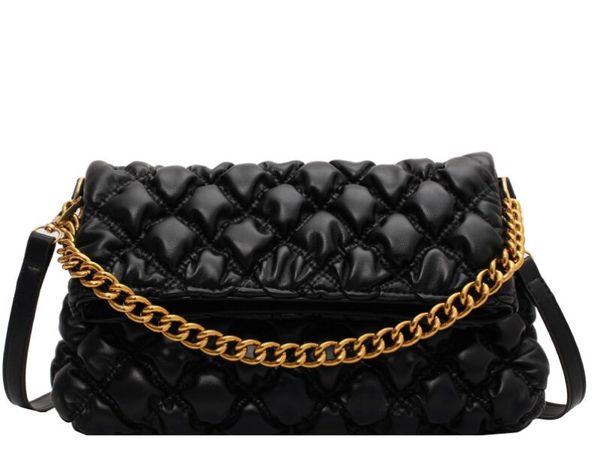

women soft leather shoulder bags chain crossbody bags luxury designer plaid handbags and purses fold party clutches wallets