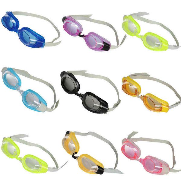 2021 Novos óculos de natação anti-nevoeiro com tampões de proteção de clipe de nariz óculos para adultos e crianças General Goggles de natação plana G220422