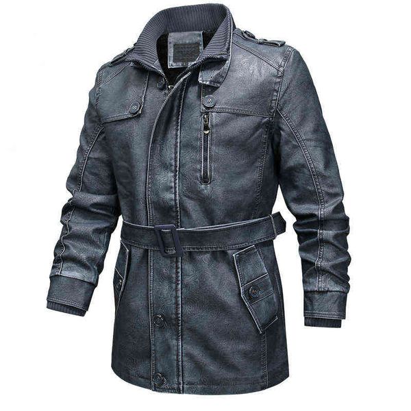 

winter brand men pu leather jackets men's fashion personality washed leather coats male outdoor locomotive leather jacket t220728, Black