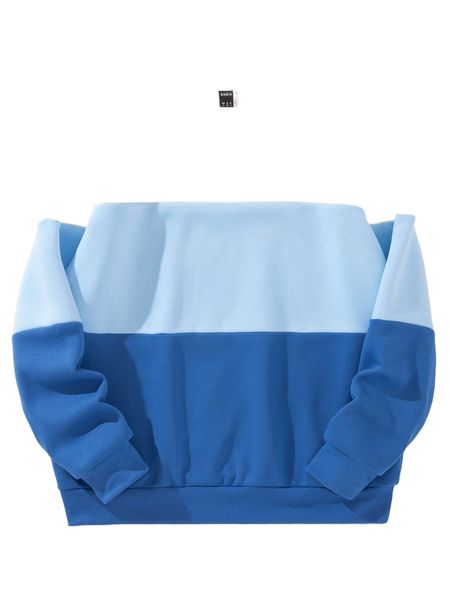 

colorblock thermal lined sweatshirt r62v#, Black