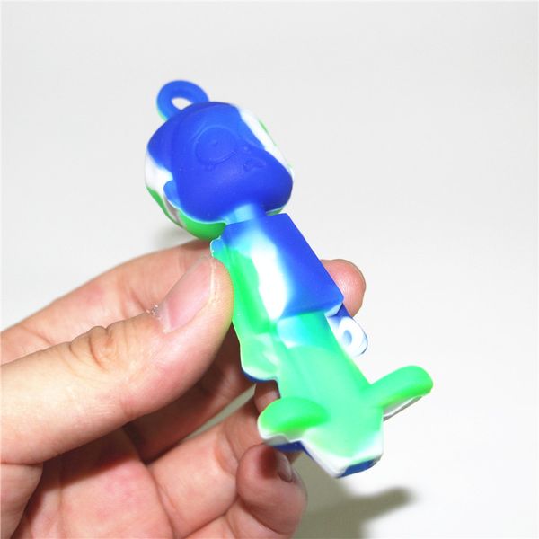 Pipa da fumo in silicone all'ingrosso Bong Rig multicolore Pipa da tabacco a base di erbe secche con ciotola in metallo 50 pezzi / lotto