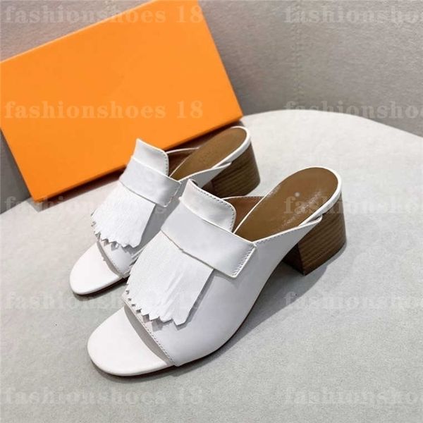 

slippers tassel slippers middle thick 5.5cm pointed high flash thin leather woman shoes 0jnv, Black