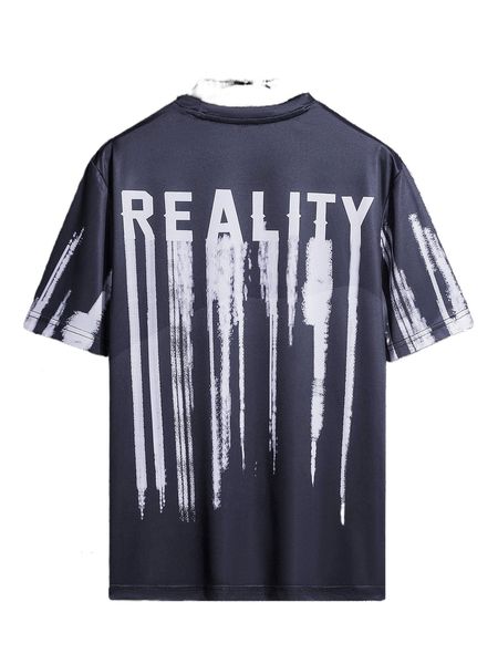 

men tie dye & letter graphic tee s7px#, White;black