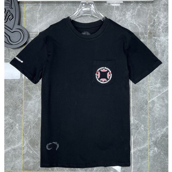 

ch men's women t shirts summer brand man t-shirt fashion cross sanskrit tees men letter horseshoe short sleeve designer tshirts boy loo, White;black