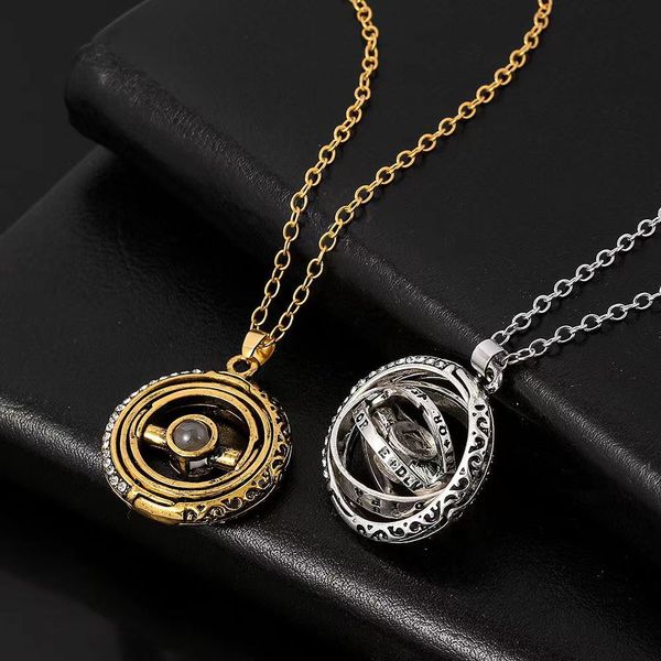 

s2984 fashion jewelry men and women 100 languages i love you astronomical ball lovers projection pendant necklace, Silver