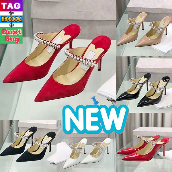 

london women dress shoes jc luxury wedding party stiletto heel sandals high heels slingbacks with crystal designer sandal slippers slides wo, Black