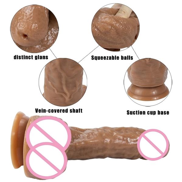 Simulação ejacular as ferramentas do masturbador feminino da fêmea realista Big Dick Penis Artificial Penis Copo adulto Sexy Toys for Women