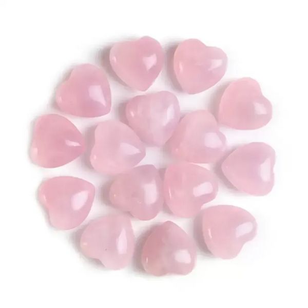 Artes e artesanato cura cristal rosa rosa quartzo amor coração stone chakra reiki p0823