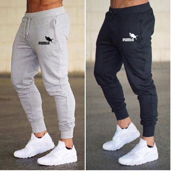 

men's pants men's pants solid casual mens slim fit tracksuit sports male gym cotton skinny joggers sweat trousers, Black