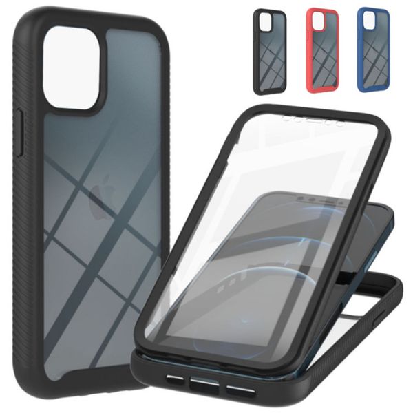 360-Schutz-PET-Frontabdeckungs-Telefonhüllen für iPhone 14 13 12 Mini 11 Pro XS Max XR X 7 8 6 6S Plus für Samsung Rugged Clear Back Shell