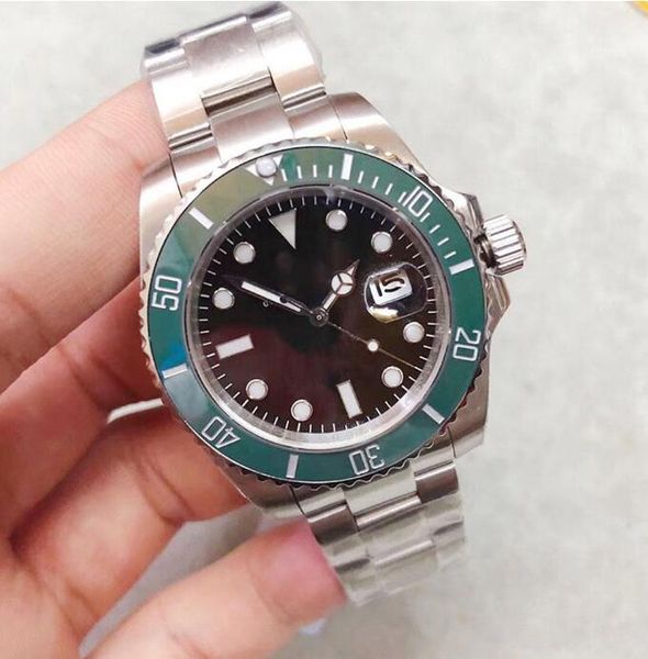 

st9 watch ceramic bezel black sapphire date dial 41mm automatic mechanical steel mens men 116610 126610ln wristwatches, Slivery;brown