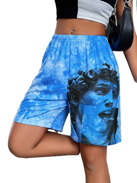 

figure graphic tie dye shorts i7eq#, White;black