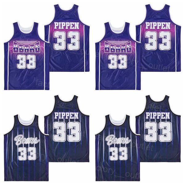 

movie college basketball central arkansas bears scottie pippen jersey 33 university hip hop all stitched team color purple navy blue for spo, Black