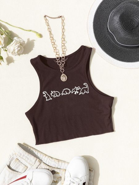 

cartoon graphic tank h94t#, White