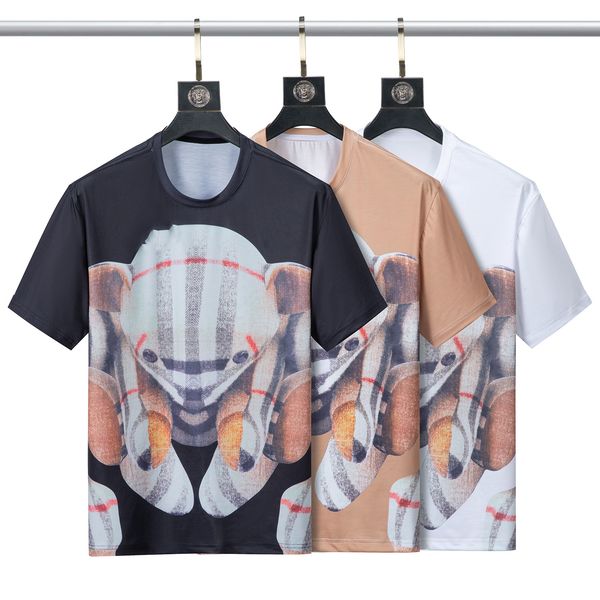 

22ss men's t-shirt designer brand casual tee sports animal letters printed pattern summer street loose short sleeve s53, White;black