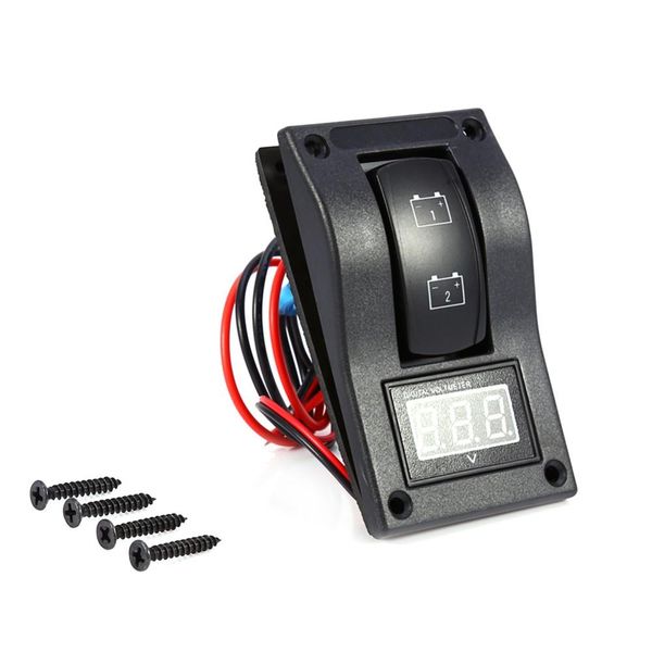 Relés automáticos Car-Styling Nova Chegada 12V RV Barco Marinho Voltímetro LED Dual Battery Test Test Rocker Switch On-off-on