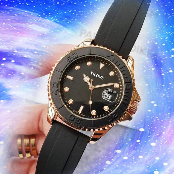 

big three needle series atmospheric quartz mens watch 42mm black ceramic case biological researcher clock moon luminous multi-function men w, Slivery;brown