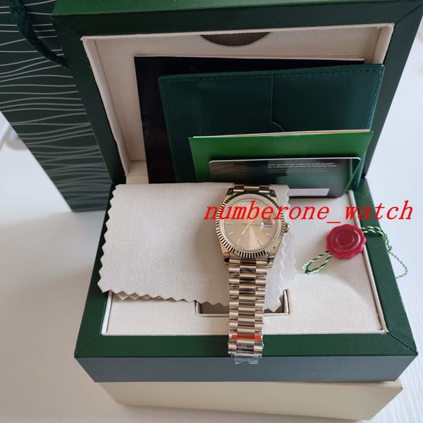 

fashion watch factory manufactures automatic mens watches 40mm 228238 18k yellow gold champagne stick dial fluted bezel new diving super lum, Slivery;brown