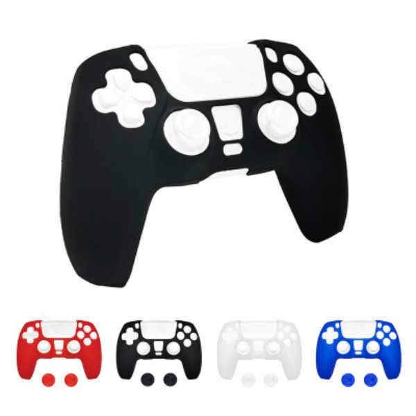 

suitable for sony ps5 handle silicone protective cover with non-slip rocker cap playstation 5 game console accessories