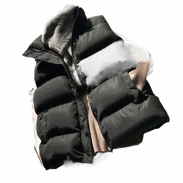 

women's vests winter women cotton down vest warm sleeveless loose waistcoat casual stand collar short female padded jacket outerwear b7, Black;white